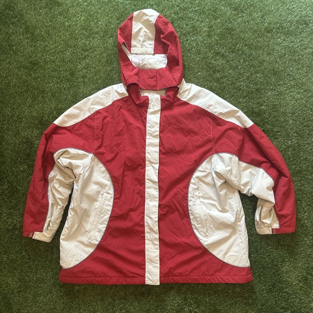 Rare Vintage 90’s Athletech Nylon Ski Jacket Mens 2XL w/ Double Zip & Zip Hood